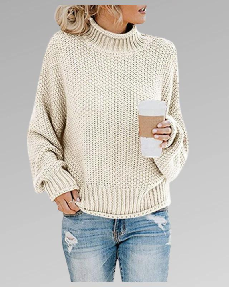 Edeltraud Eleganter Pullover mit Rollkragen | Femininer Schnitt & Stilvolle Details für Kühle Tage