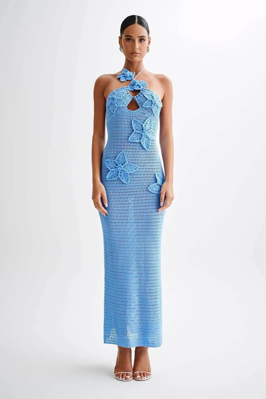 Paris | Gehäkeltes Maxi-Sommerkleid mit 3D gehäkelten Blumen - Stylisch & perfekt für den Urlaub