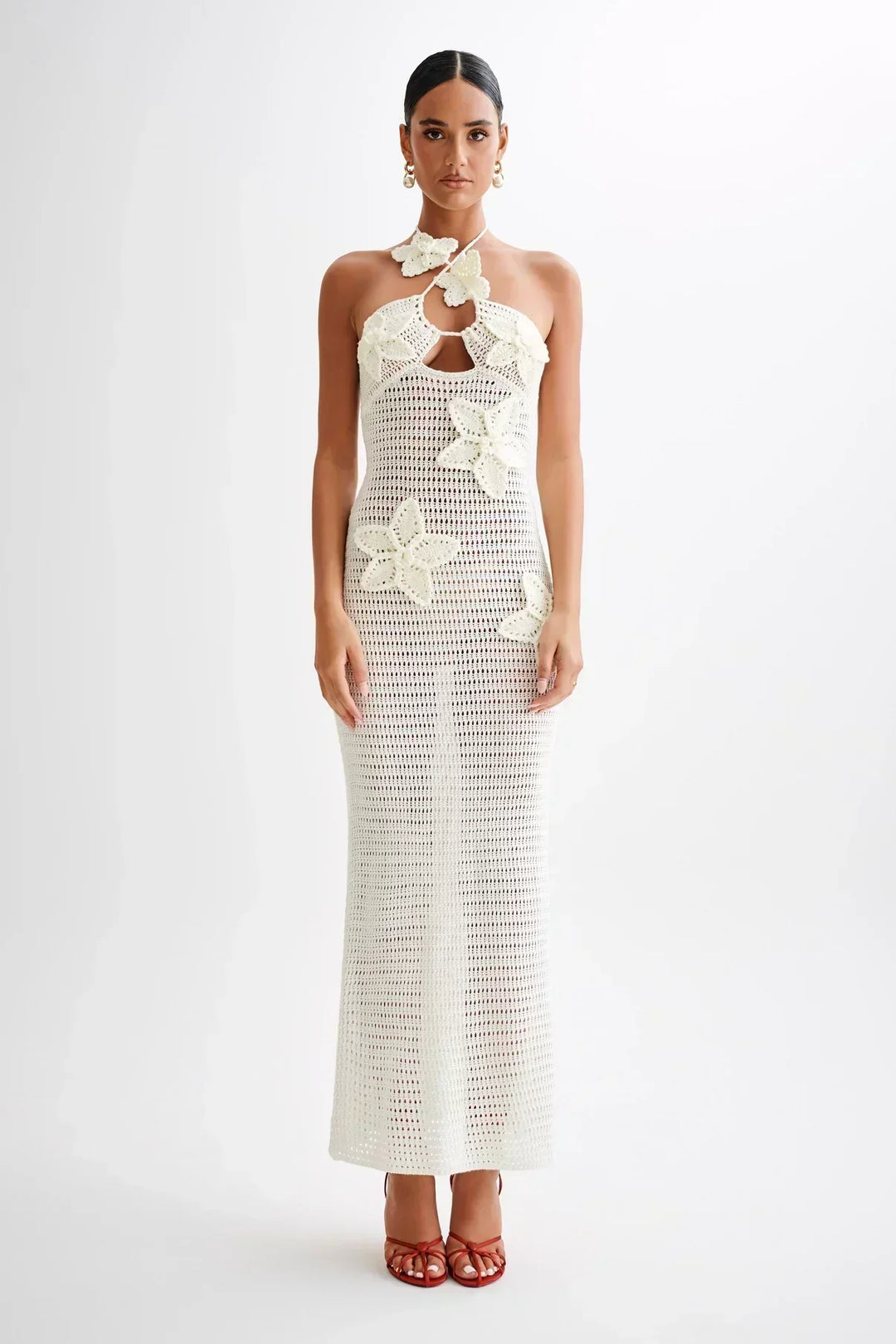 Paris | Gehäkeltes Maxi-Sommerkleid mit 3D gehäkelten Blumen - Stylisch & perfekt für den Urlaub