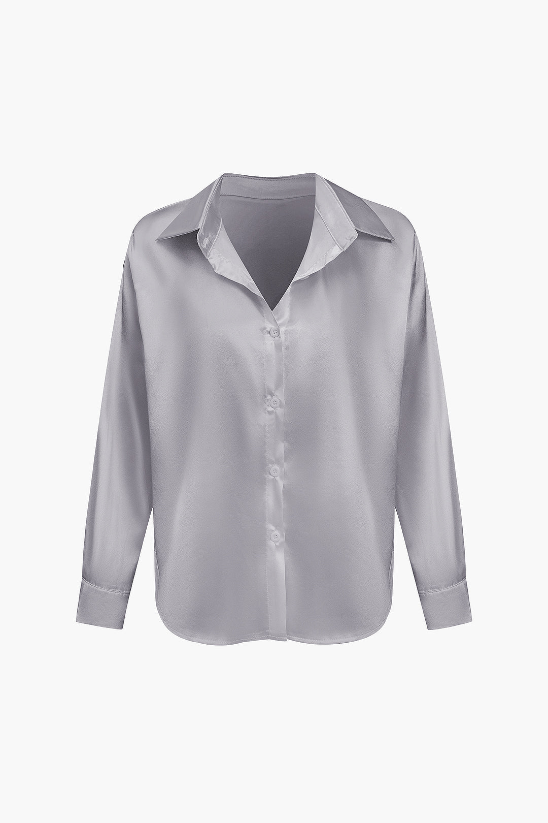 Lillian Satinbluse für Damen | Elegantes Langarmhemd mit lockerer Passform & zeitlosem Design