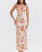 Satin Kleid Damen | Floral Print & Luxury Gloss | Elegantes Design für Party & besondere Anlässe
