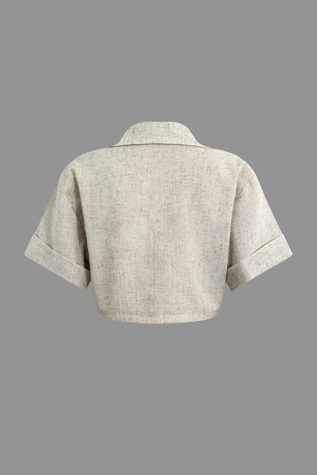 Victoria Leinen Damen Crop Shirt mit Crossover-Detail | Kurzes Sommeroberteil mit Stil