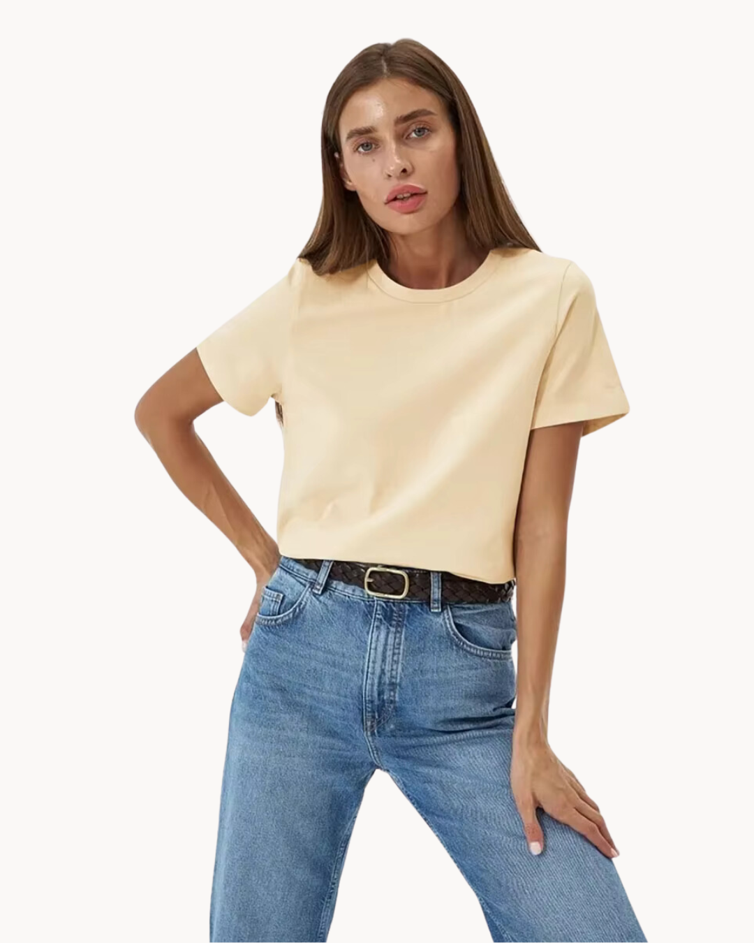 Clara Basic T-Shirt für Frauen aus weicher Baumwolle | Komfort & zeitloser Stil