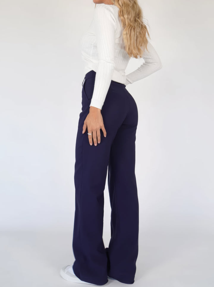 Lena Casual Wide Leg Trousers – Hoch Taillierte Hose mit Weiten Beinen für Vielseitigen Stil