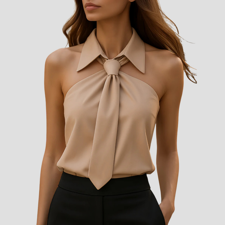 Mirella Bluse Halter Kragen Frau | Elegante Linien & Sommerliche Leichtigkeit