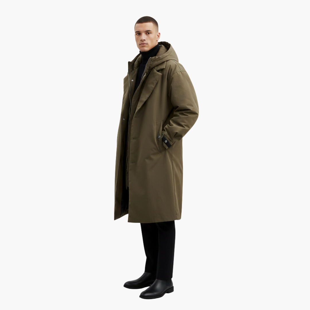 Herren Trenchcoat Reversible Kragen | Knopfverschluss Innenreißverschluss