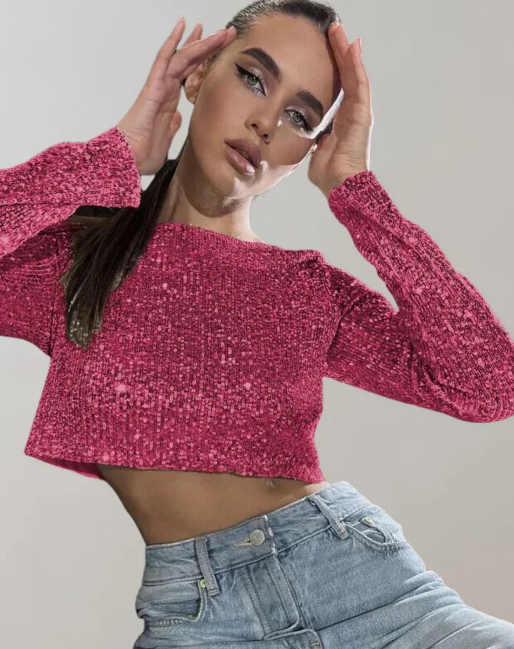 Liora Sparkling Cropped Top | Glanz und Eleganz für einen glamourösen Look