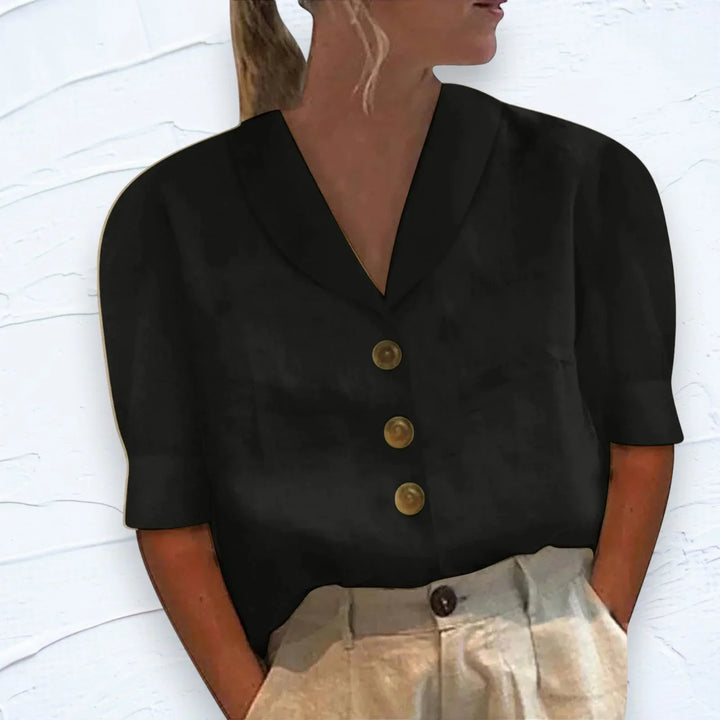 Leinenbluse mit Knöpfen | Schlicht & Elegant | Luftiger Schnitt