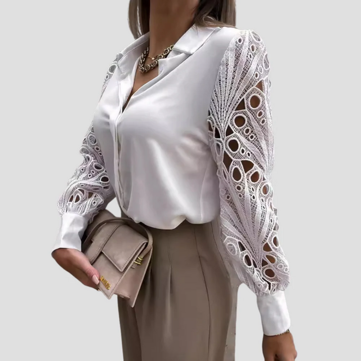 Nadège Patchwork-Bluse | Künstlerische Eleganz & Strukturierte Silhouette
