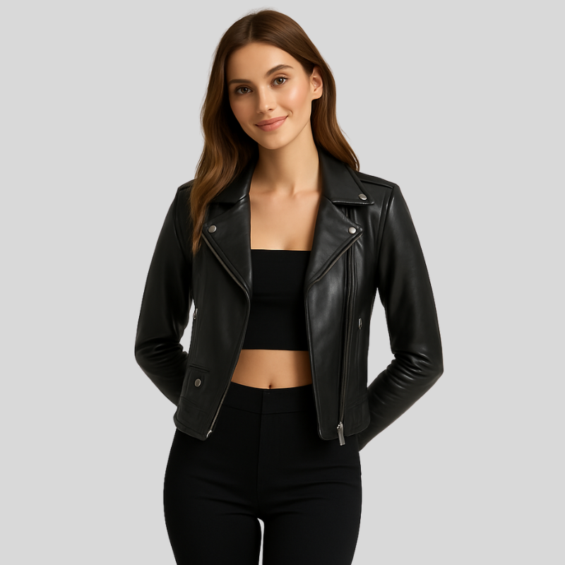 Ikky Bikerjacke für Damen | Eng anliegende Passform und moderner Stil für den Alltag
