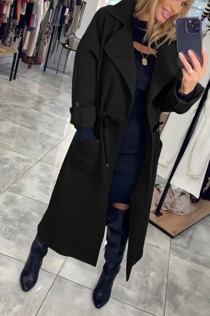 Eleganter, lässiger, langer Trenchcoat für Damen