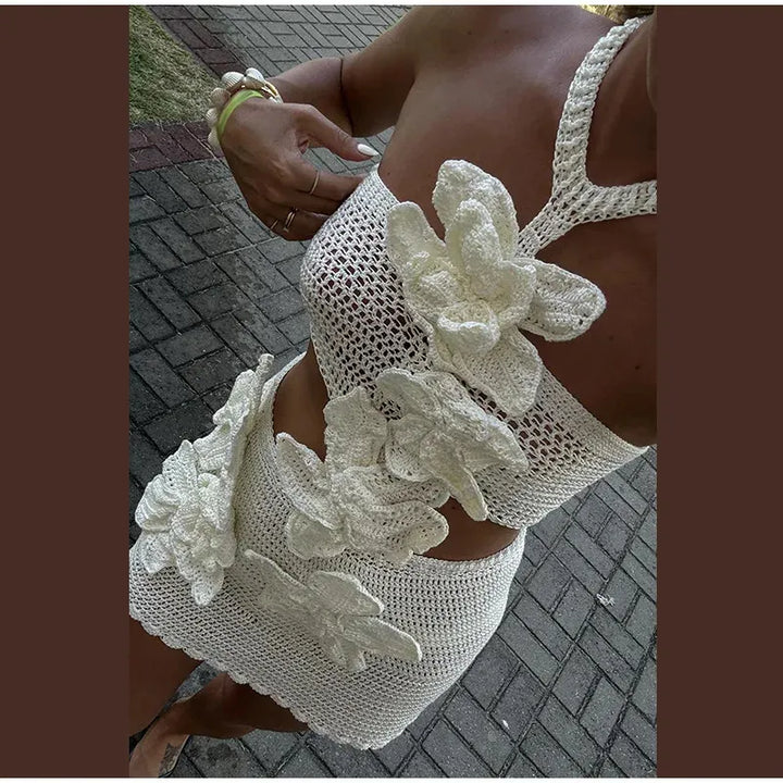 Bloom | Boho Häkel-Sommerkleid für Frauen mit floralem Design - luftig & elegant