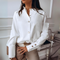 Anna Elegantes Hemd mit Stehkragen | Goldene Knöpfe & Raffiniertes Styling