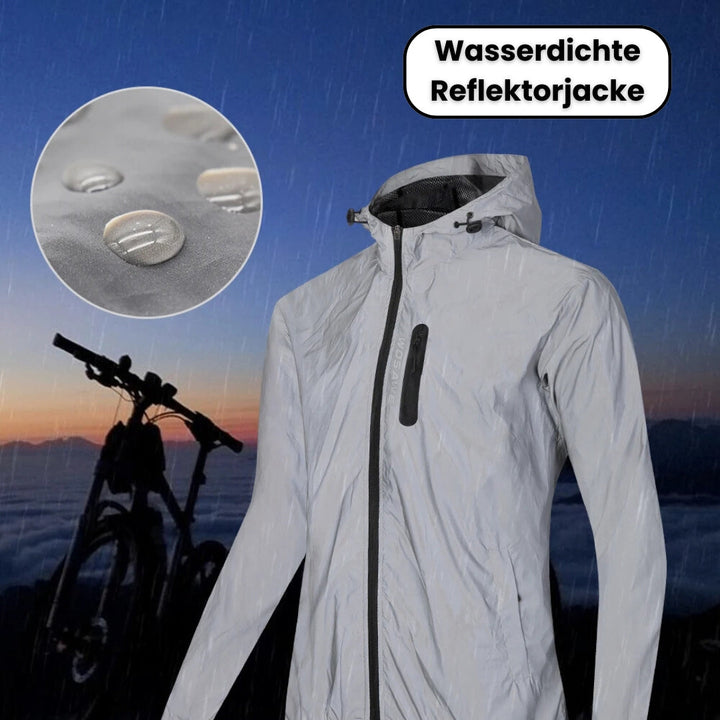 Reflektierende Regenjacke – Wasserdicht, Leicht und 360° Sichtbarkeit für Damen & Herren