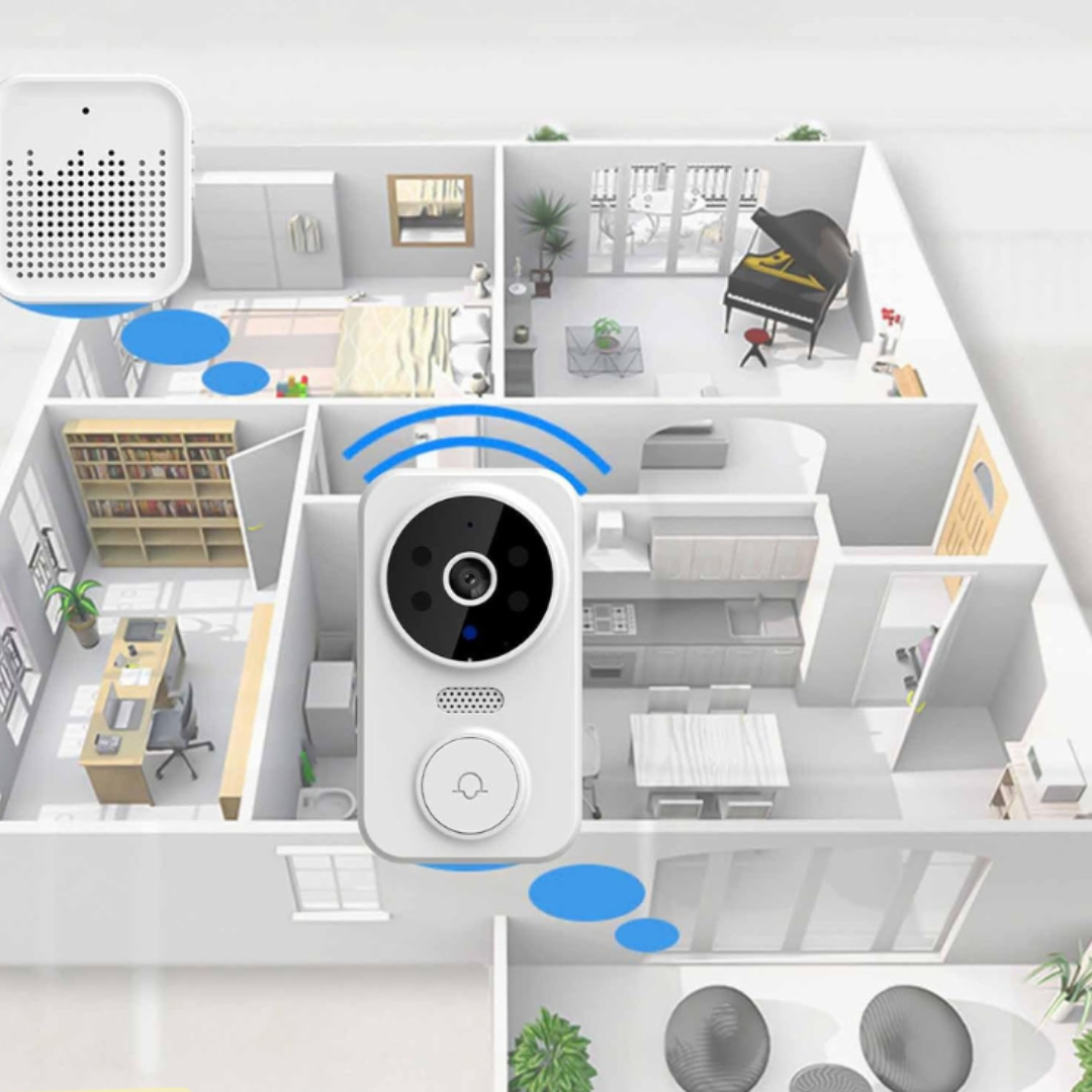 Timbre inteligente inalámbrico con sensor de movimiento y cámara HD