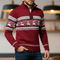 Herren Strickpullover mit halbem Reißverschluss Stahlkragen Wollmischung Warm