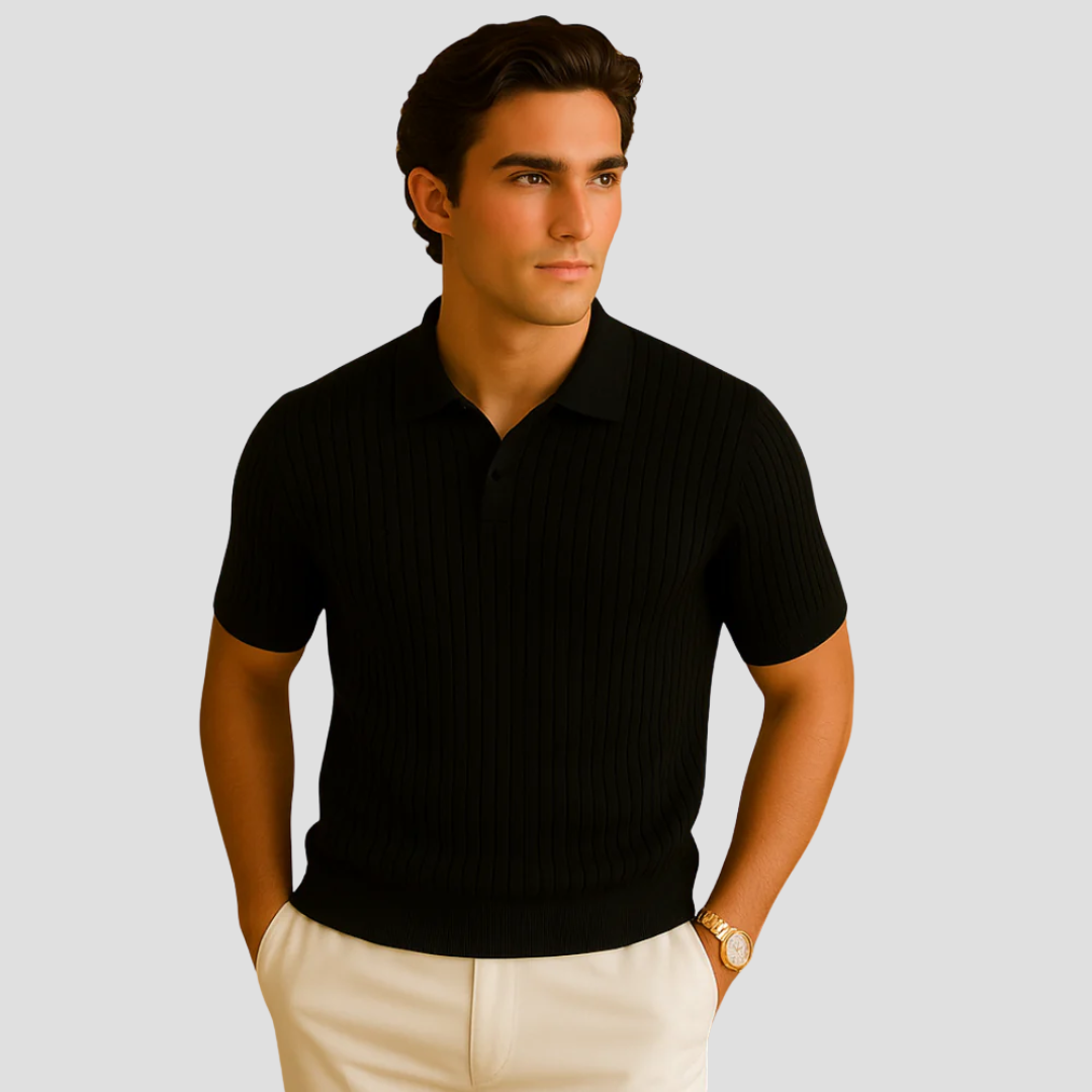 Evrard Polo Herren | Rippstrick, Leichter Sommer-Stil