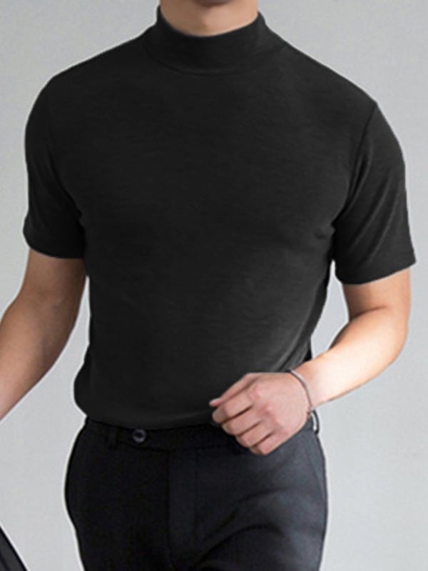 Hochgeschlossenes Slim-Fit-T-Shirt für Herren