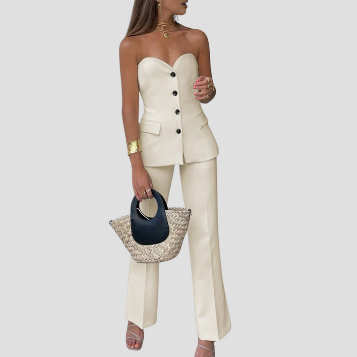 Anemone Zweiteiliges Korsett-Set für Frauen | Strukturierter Schnitt & Minimalistischer Chic