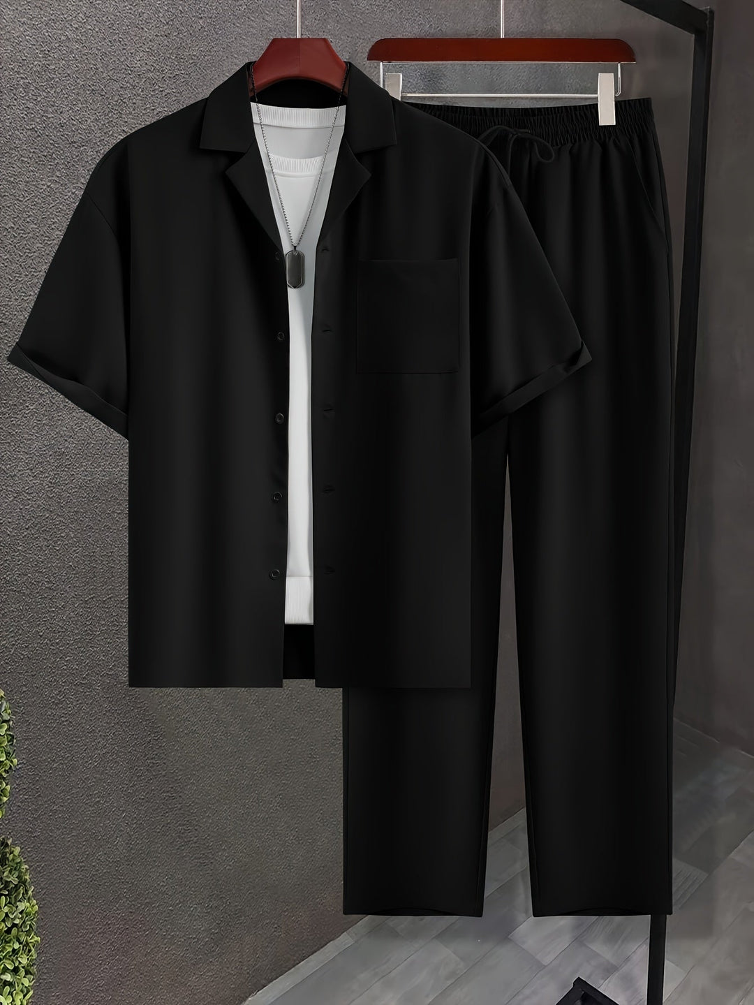 Langarmshir Set t und Hose | Baumwollmix Modern & Bequem