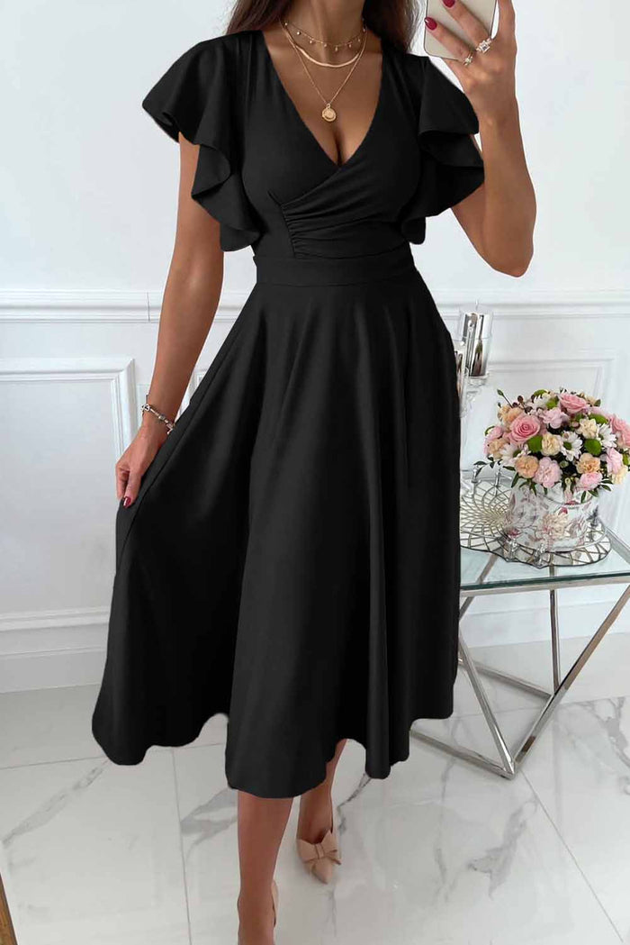 Sophie | Wickelkleid mit gerüschten Ärmeln