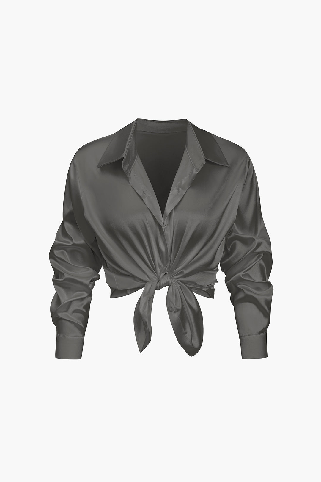 Lillian Satinbluse für Damen | Elegantes Langarmhemd mit lockerer Passform & zeitlosem Design