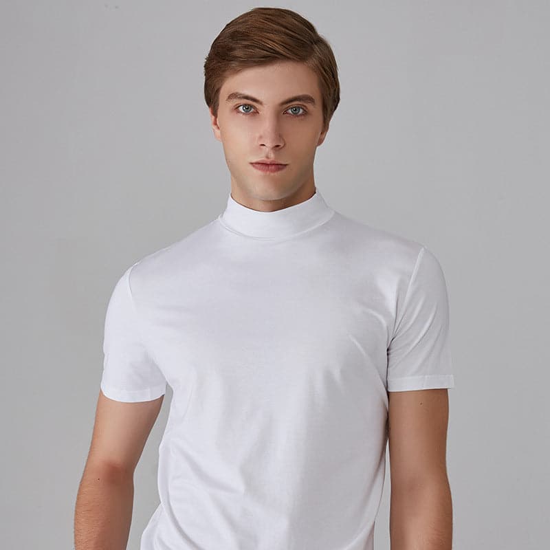 Hochgeschlossenes Slim-Fit-T-Shirt für Herren