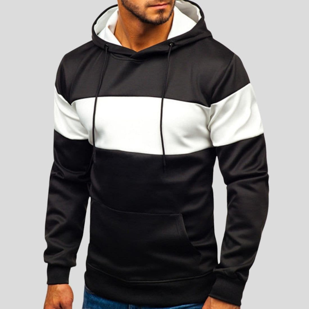 Enzo Warmer Kapuzenpullover mit Fronttaschen | Dynamisches Tricolor-Design und absoluter Tragekomfort