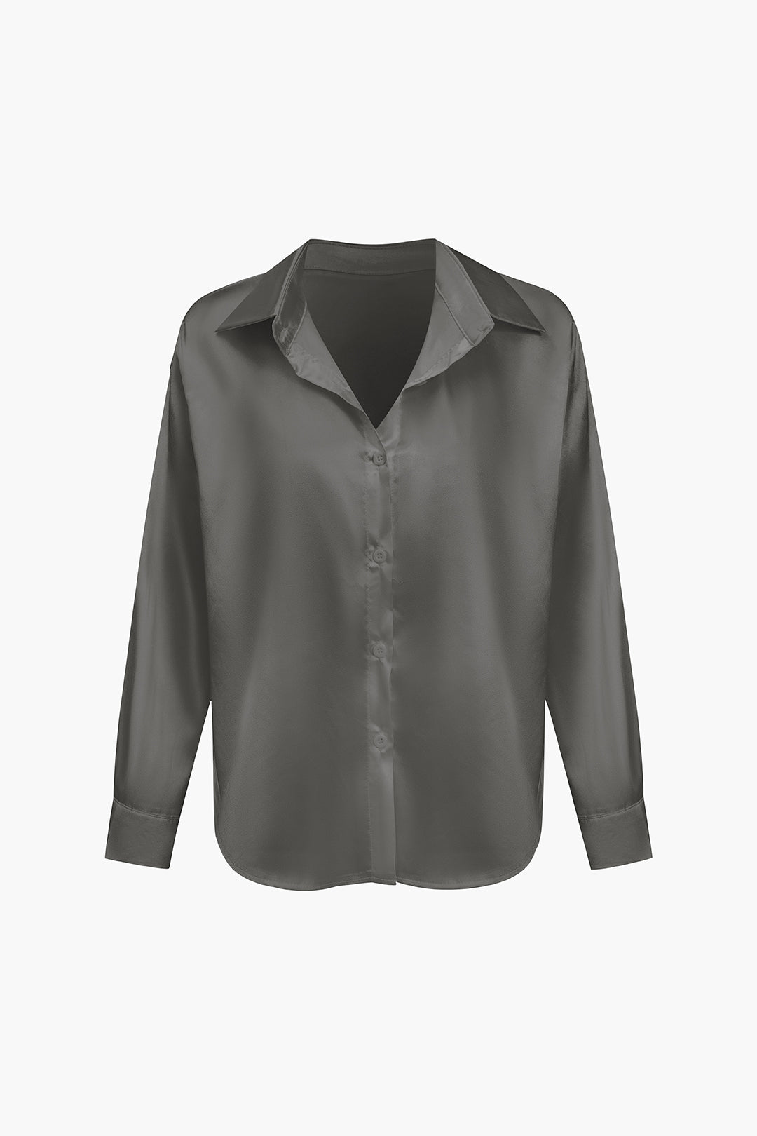 Lillian Satinbluse für Damen | Elegantes Langarmhemd mit lockerer Passform & zeitlosem Design