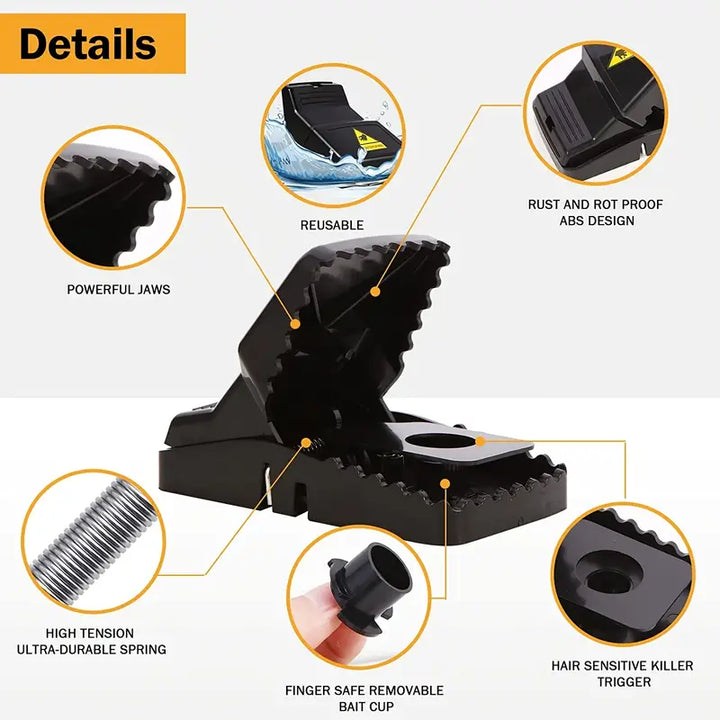 Hochsensible, wiederverwendbare Mausfalle | Effektive Rattenfalle für den Innen- und Außenbereich