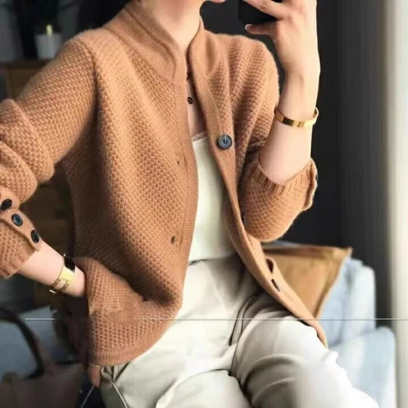 Julie Damen-Pullover-Jacke aus Kaschmir & dicker Wolle | Komfort & Eleganz