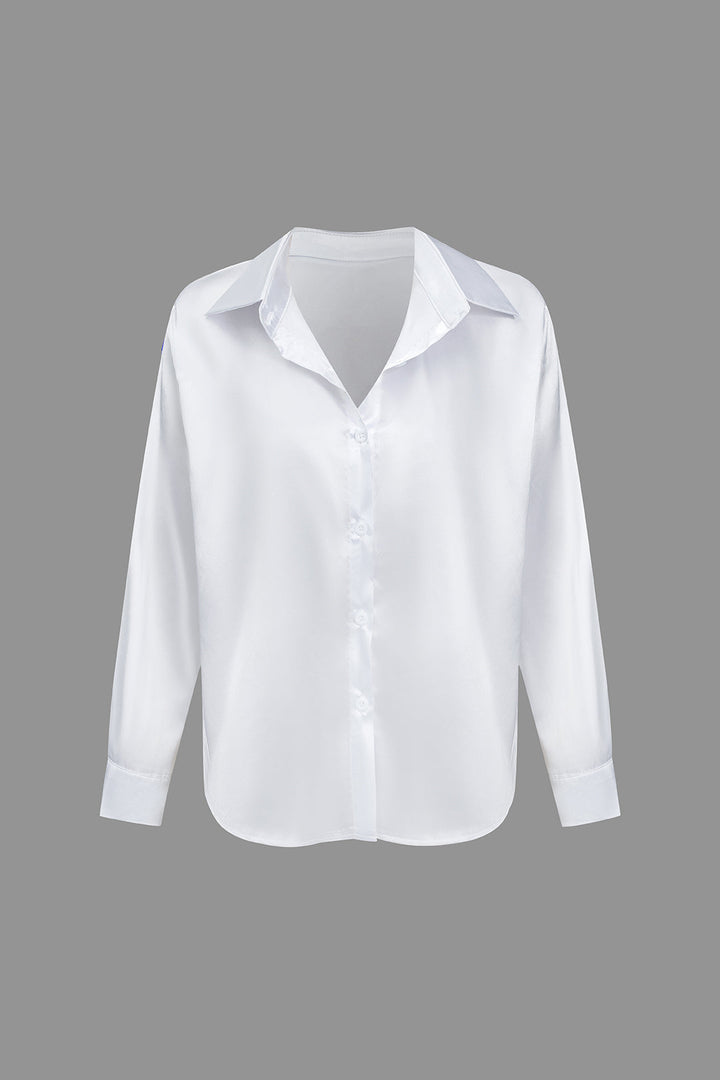 Lillian Satinbluse für Damen | Elegantes Langarmhemd mit lockerer Passform & zeitlosem Design