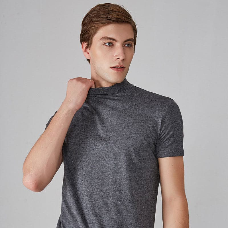 Hochgeschlossenes Slim-Fit-T-Shirt für Herren