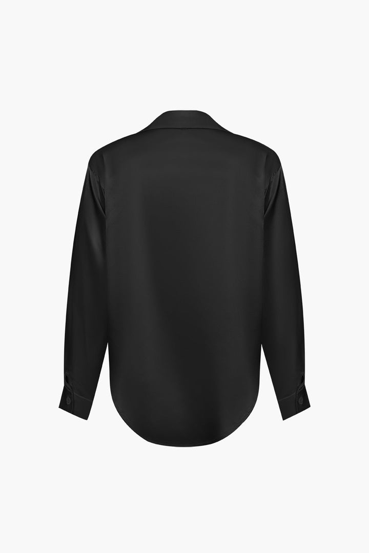 Lillian Satinbluse für Damen | Elegantes Langarmhemd mit lockerer Passform & zeitlosem Design