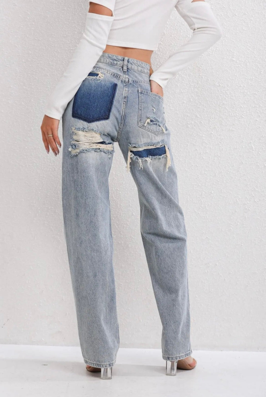 Becky Straight Leg Jeans | High-Waist mit Ripped Details