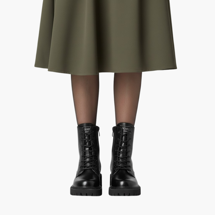 Stiefel Frauen Schnürsenkel | Zip dicke Sohle Warm Winter