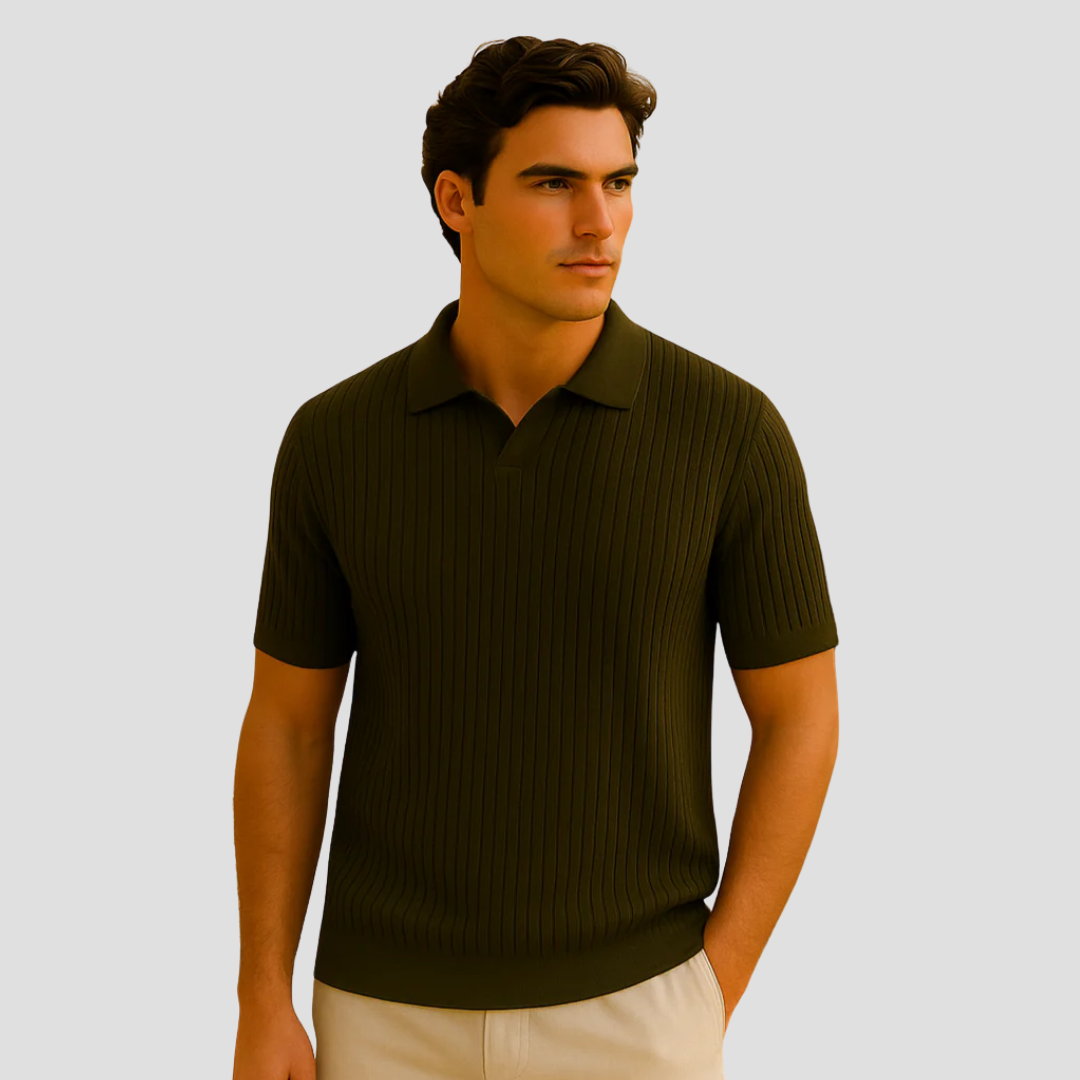 Evrard Polo Herren | Rippstrick, Leichter Sommer-Stil