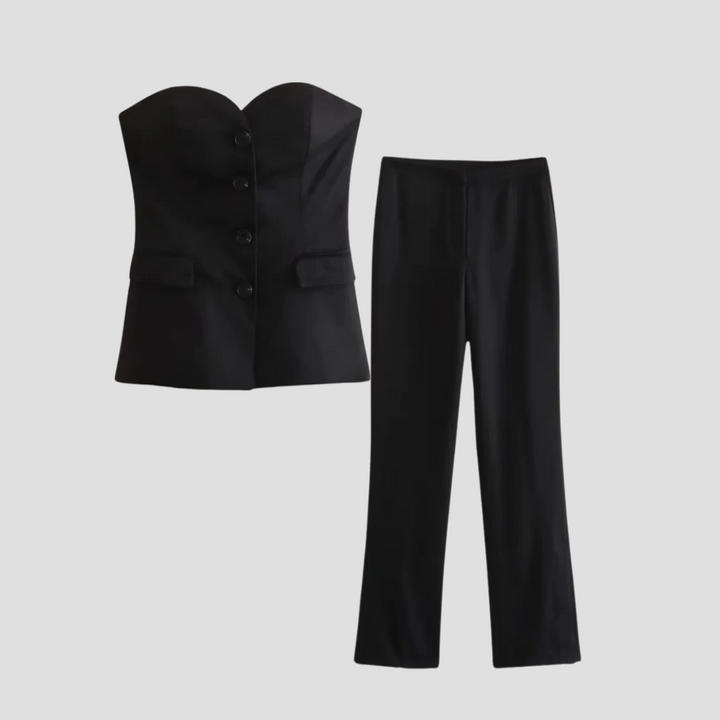 Anemone Zweiteiliges Korsett-Set für Frauen | Strukturierter Schnitt & Minimalistischer Chic