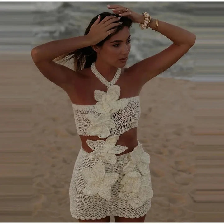 Bloom | Boho Häkel-Sommerkleid für Frauen mit floralem Design - luftig & elegant