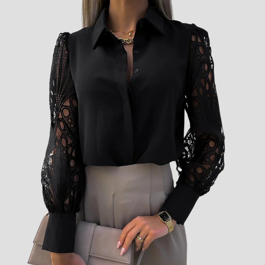 Nadège Patchwork-Bluse | Künstlerische Eleganz & Strukturierte Silhouette