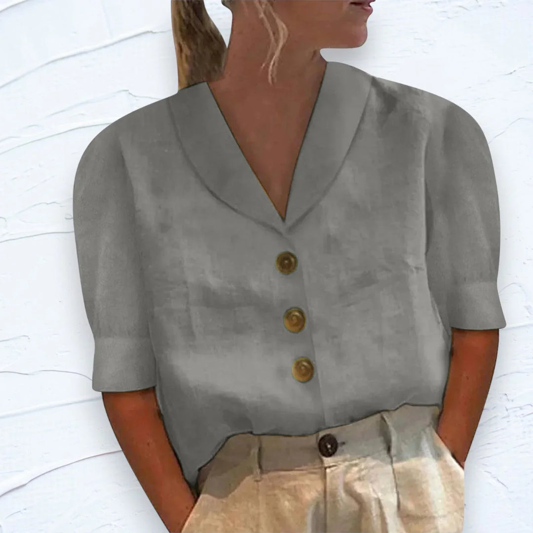 Leinenbluse mit Knöpfen | Schlicht & Elegant | Luftiger Schnitt