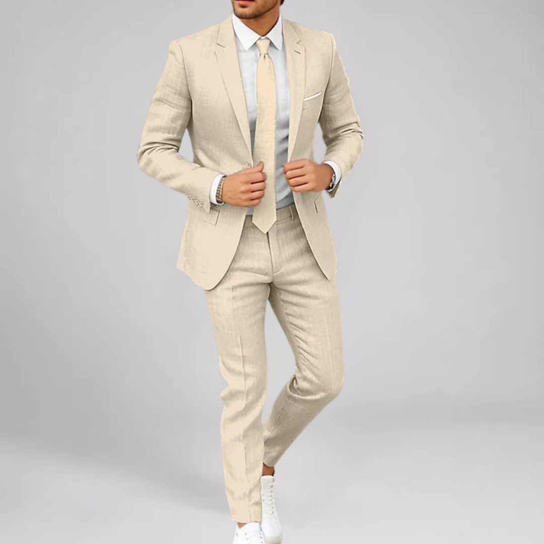 Flavian Zweiteiliges Set Lässig Männer | Komfort Leinen-Baumwolle & Sommer-Stil
