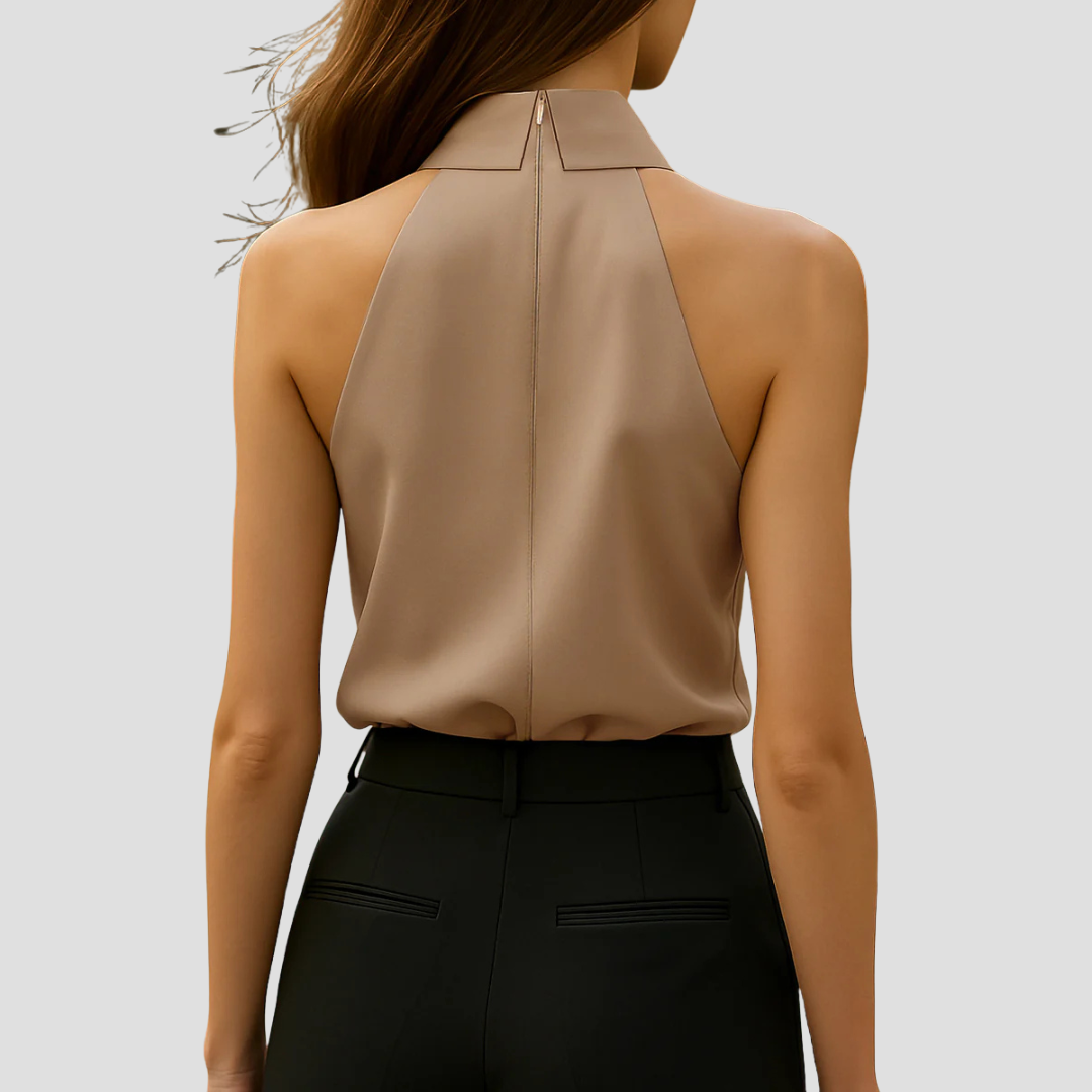Mirella Bluse Halter Kragen Frau | Elegante Linien & Sommerliche Leichtigkeit