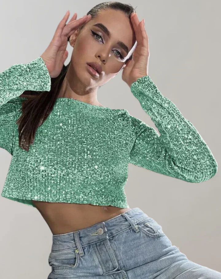 Liora Sparkling Cropped Top | Glanz und Eleganz für einen glamourösen Look