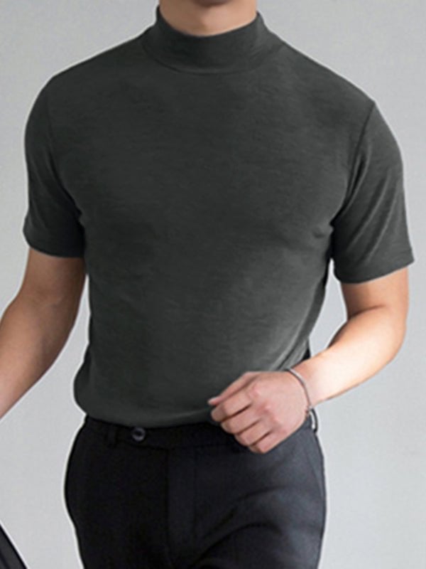 Hochgeschlossenes Slim-Fit-T-Shirt für Herren