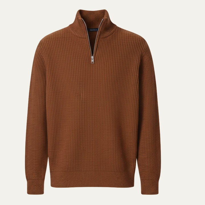 Pullover Herren Quarter Zip | Gerippt Lässig Gemütlich Maßgeschneidert