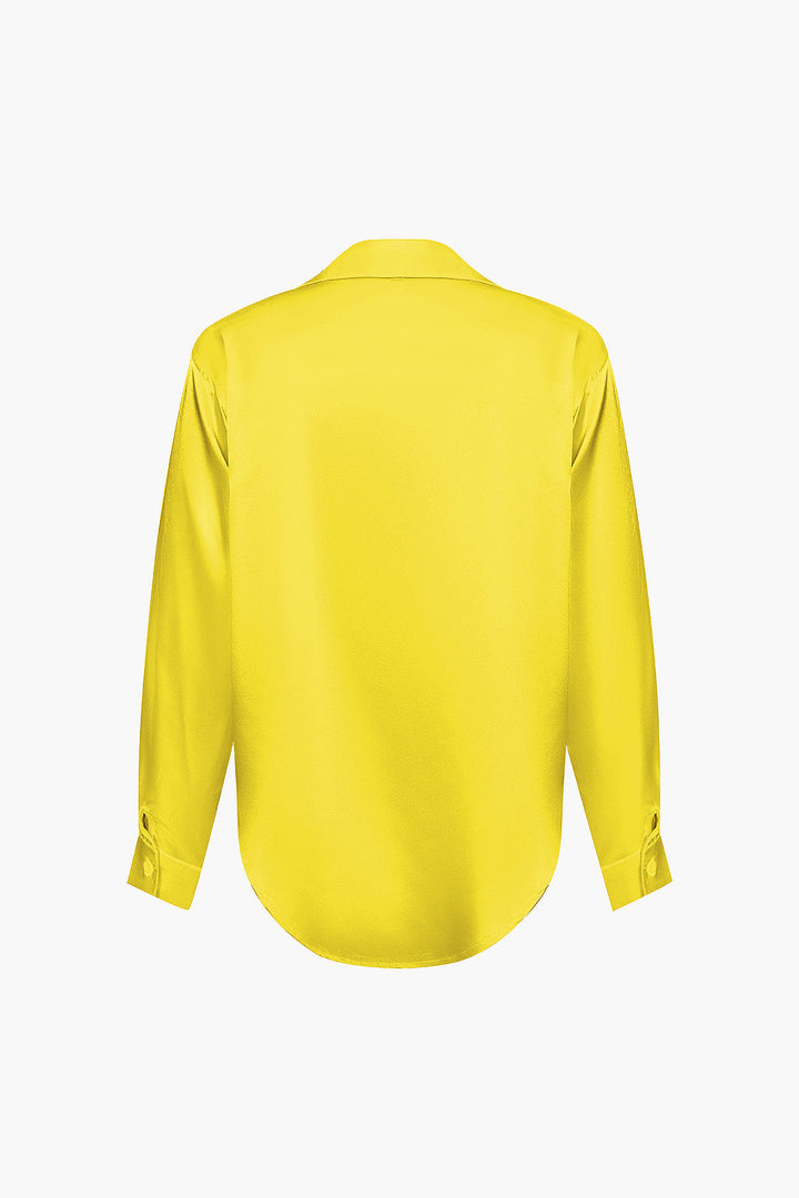 Lillian Satinbluse für Damen | Elegantes Langarmhemd mit lockerer Passform & zeitlosem Design