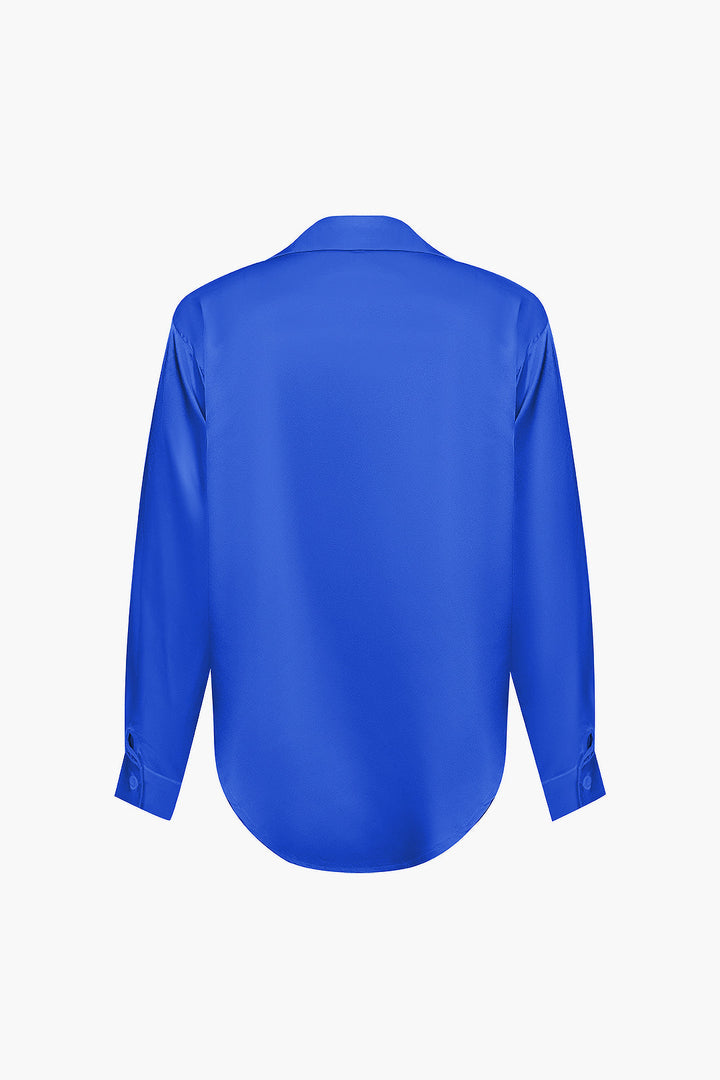 Lillian Satinbluse für Damen | Elegantes Langarmhemd mit lockerer Passform & zeitlosem Design