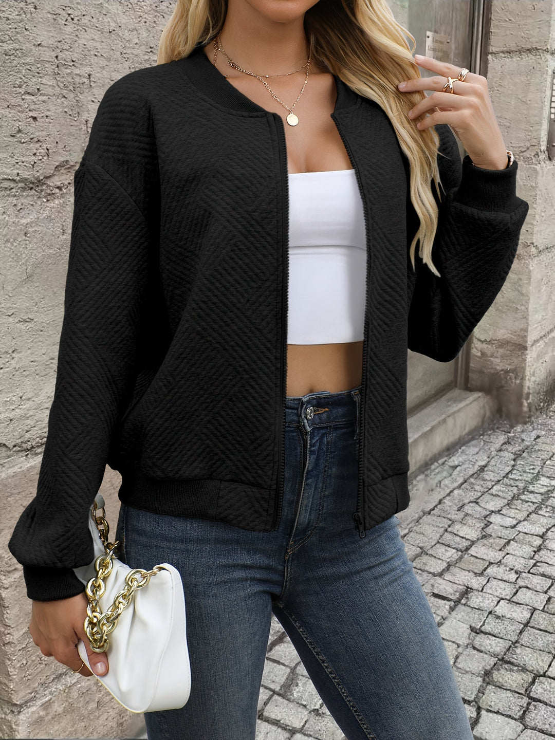 Estelle – Langarmjacke mit Zipper für Damen