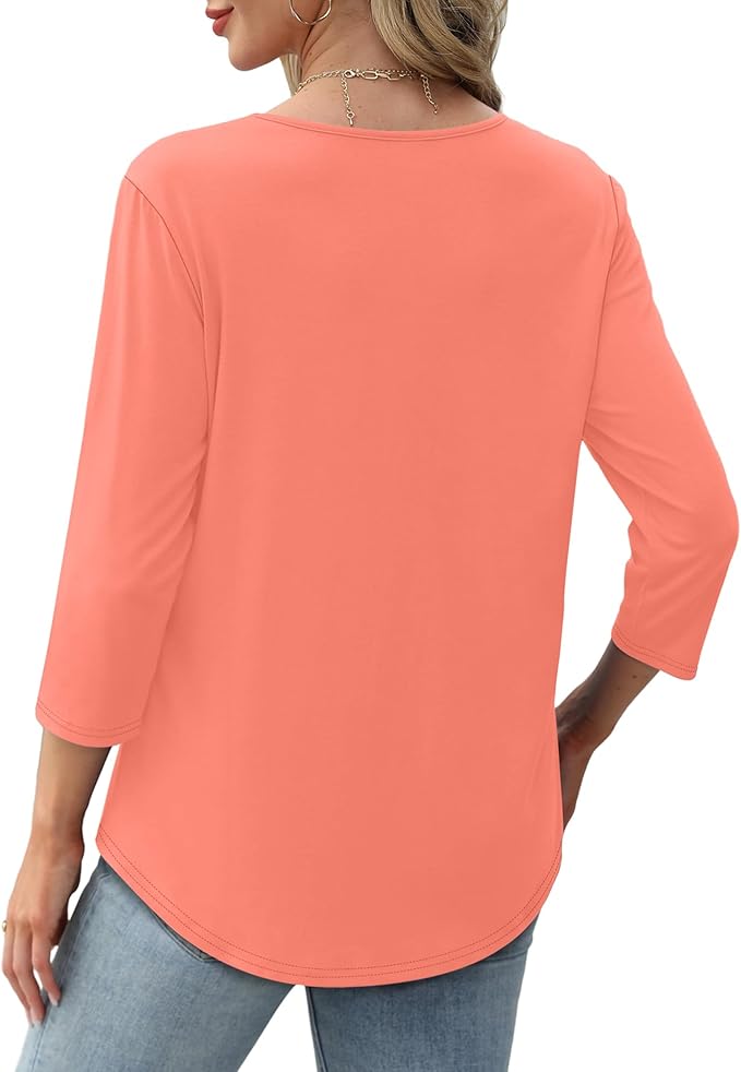 Afke Damen Oberteil mit Struktur und 3/4-Ärmeln | Bequemes Shirt für Büro & Freizeit